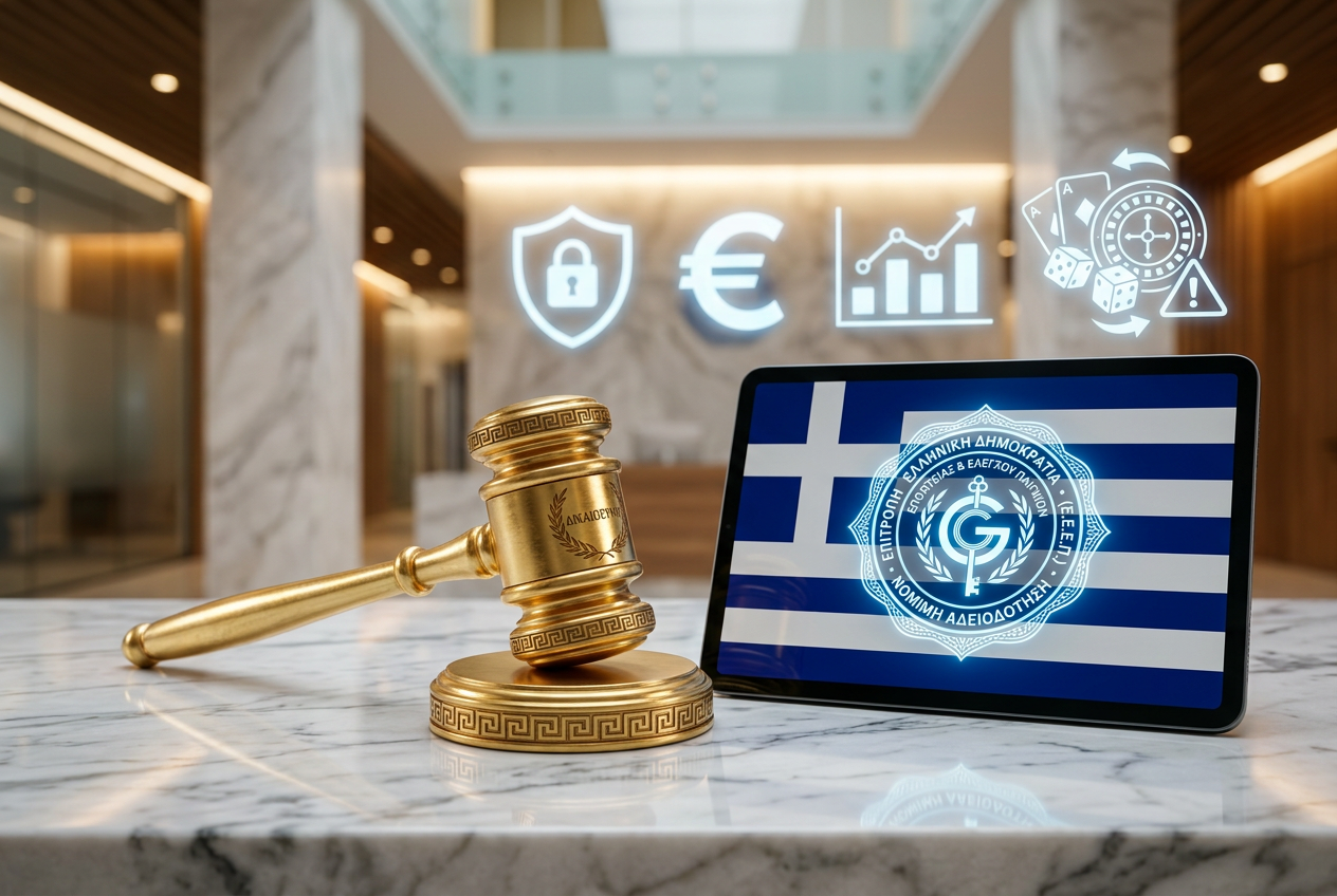Συμβολική εικόνα της ρύθμισης τυχερών παιχνιδιών στην Ελλάδα.